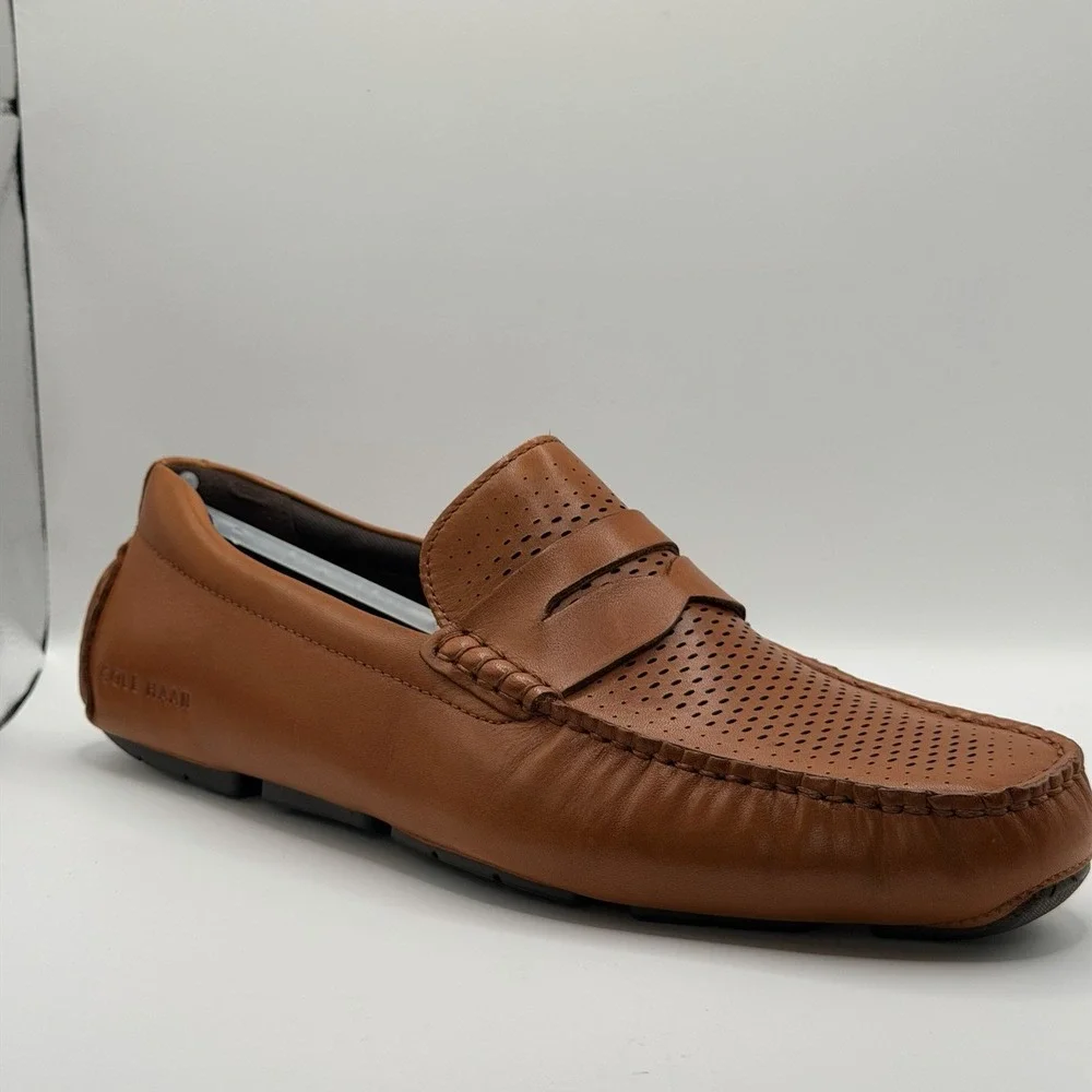 Cole Haan Howland Driving Penny Loafer Men's Size 10 Tan Brown New in Box